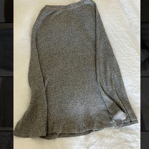 Abound Gray Ribbed A-Line Midi Skirt XS